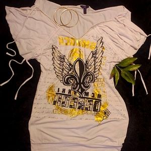 House of Dereon off shoulder dress